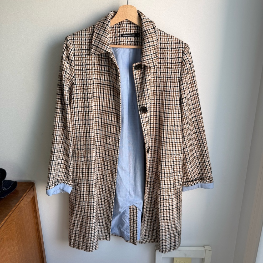 Tan and Black Trench Coat Classic Design